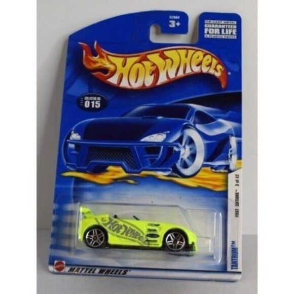2002 Hot Wheels First Editions Tantrum Race Car #15 3/42 Dark Yellow 1:64 NEW! - Picture 5 of 9